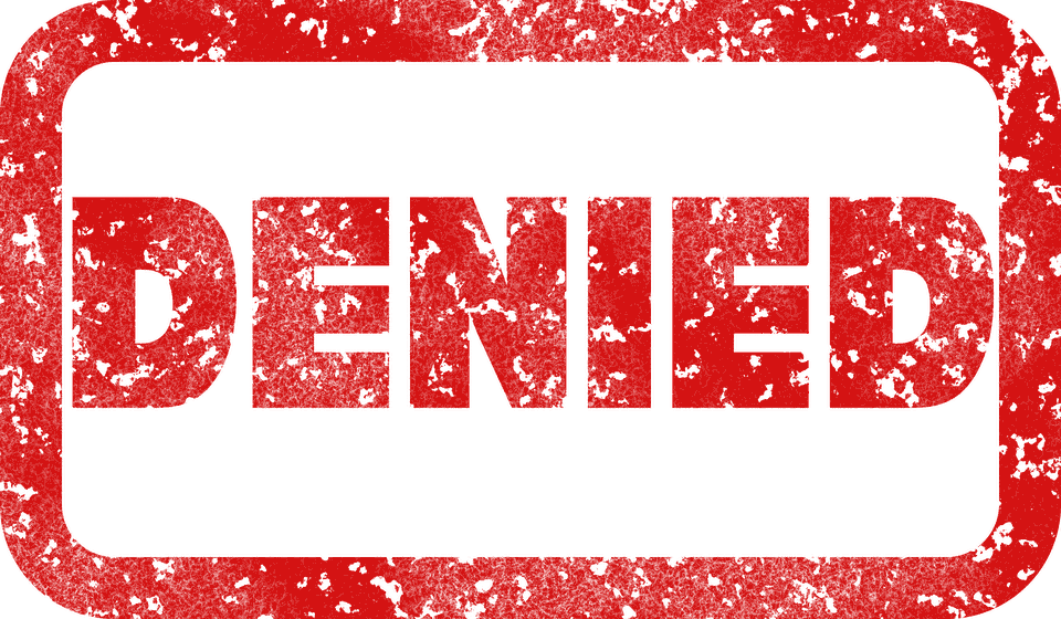 A red DENIED rubber stamp